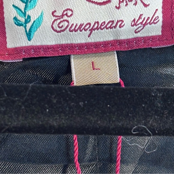 SISSY ME VELVET COAT Sz L Floral Embroidery Funnel Collar Puffer Style NEW - Picture 10 of 12